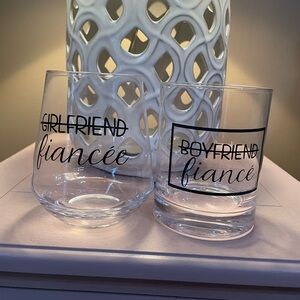 Fiancée Glass Set with Black Text